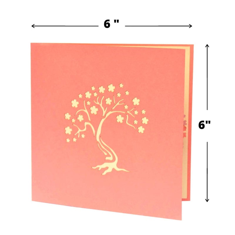 CUTE POPUP - Happy Anniversary Pop Up Card, Romantic Love Cherry Blossom Card, Valentines Day Pop Up Card Thinking of You for Couple, Wife, Girlfriend - Handmade Present on any Occasion 6'' x 6'' - Image 5